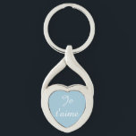 Chaveiro de Je T'aime<br><div class="desc">Chaveiro bonito que lembrará sempre o seu quanto é amada. O t'aime de Je é francês para eu te amo. Mostrado no azul com rotulação branca e customizável a suas cores favoritas.</div>