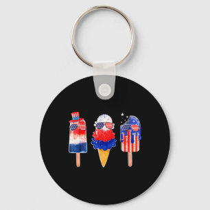 Chaveiro De Julho Psicle Red White Blue American Flag Patr