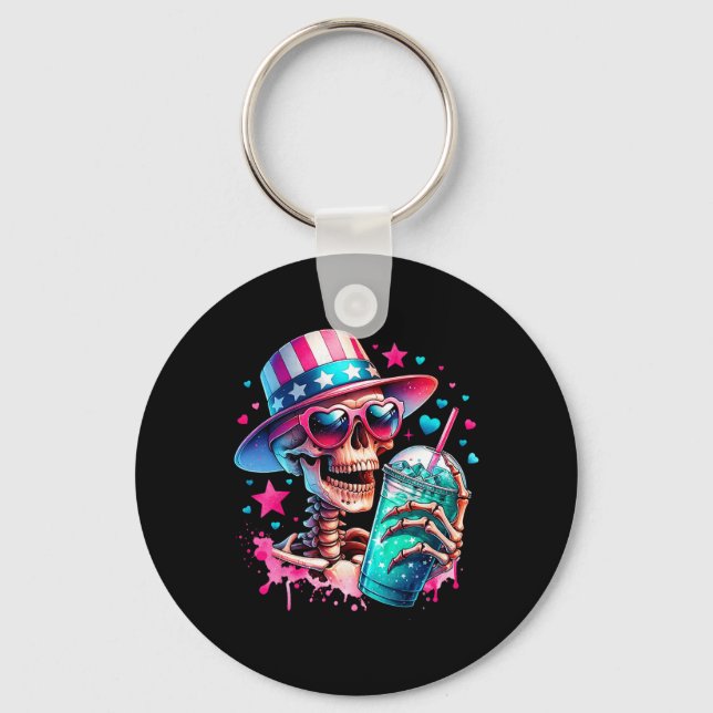 Chaveiro De julho Skeleton Retro Trendy Mãe Skull Mama Vida (Frente)