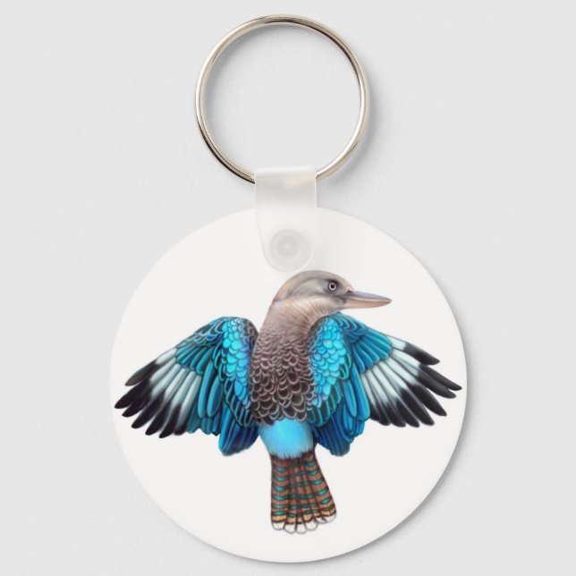 Chaveiro de Kookaburra com asa azul (Frente)