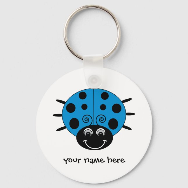 Chaveiro de Ladybug Azul Personalizado (Frente)