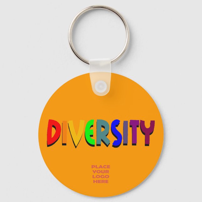 Chaveiro de Laranja Personalizado de Diversidade (Frente)