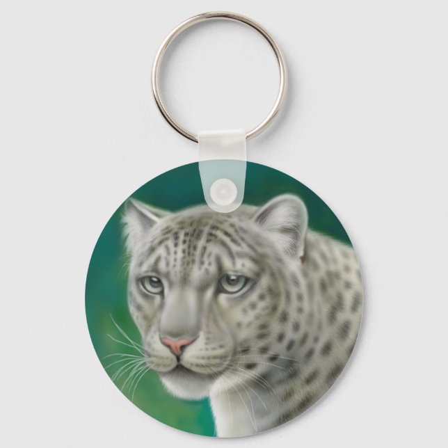 Chaveiro de Leopardo de Neve Ameaçado (Frente)