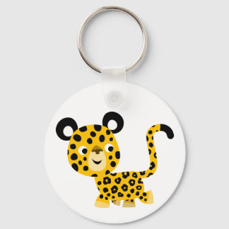 Chaveiro de Leopardo Sorrente de Cartoon Bonito