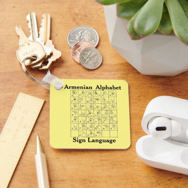 Chaveiro de Língua de Sinais de Alfabeto Armênio (Mesa)