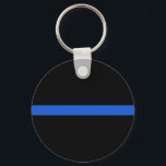 Chaveiro de linha azul fina<br><div class="desc">A fina linha azul é um símbolo que representa a camaradagem dos Polícias oficiais.</div>