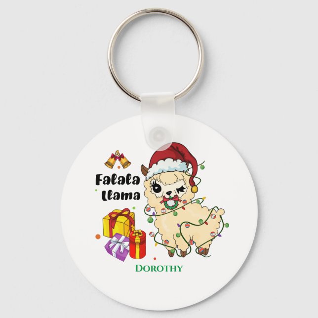 Chaveiro de Llama de Natal (Frente)