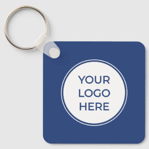 Chaveiro de logotipo de código QR azul moderno