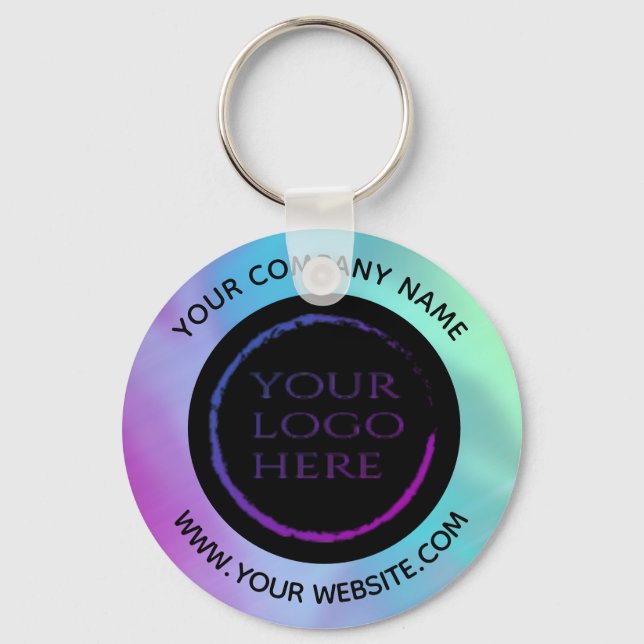 Chaveiro de logotipo de empresa personalizado holo (Frente)