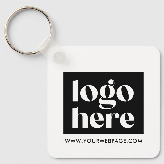 Chaveiro de logotipo personalizado preto simples (Frente)