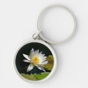 Chaveiro de Lotus branco Waterlily