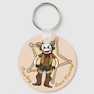 Chaveiro de Macaco de Meia Cowboy