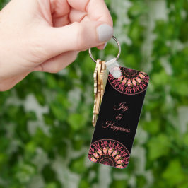 Chaveiro De Mandala De Coral E De Pia