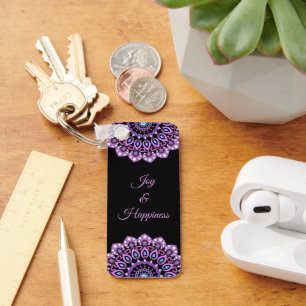 Chaveiro De Mandala Roxo E Azul