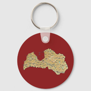 Chaveiro de Mapa da Letónia