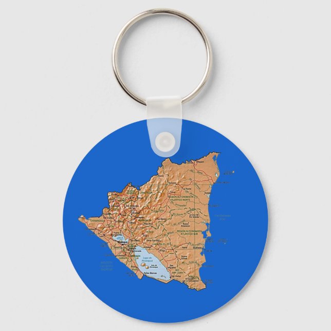 Chaveiro de Mapa da Nicarágua (Frente)