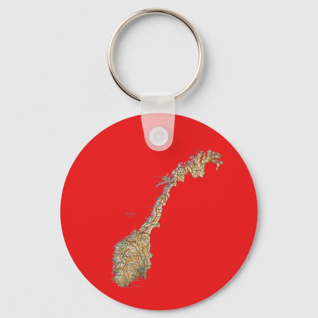 Chaveiro de Mapa da Noruega (Frente)