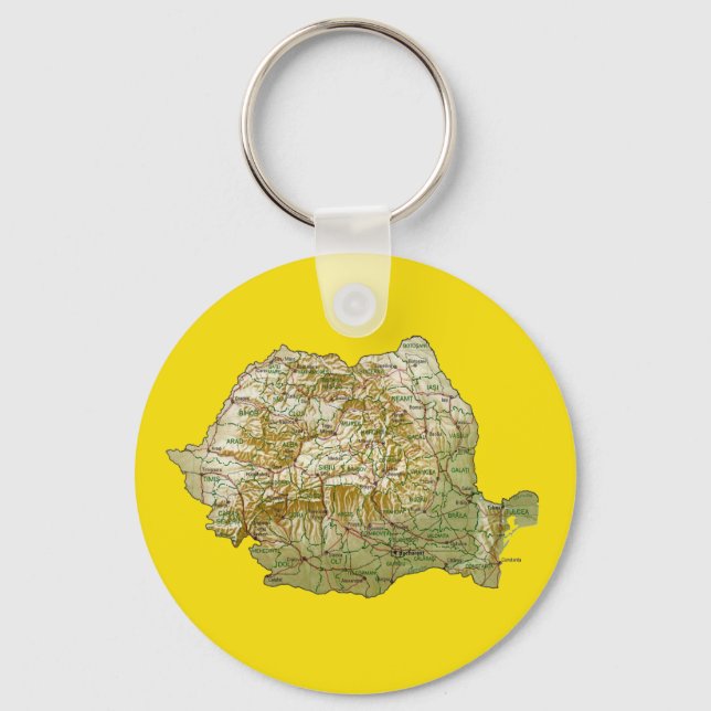 Chaveiro de Mapa da Romênia (Frente)