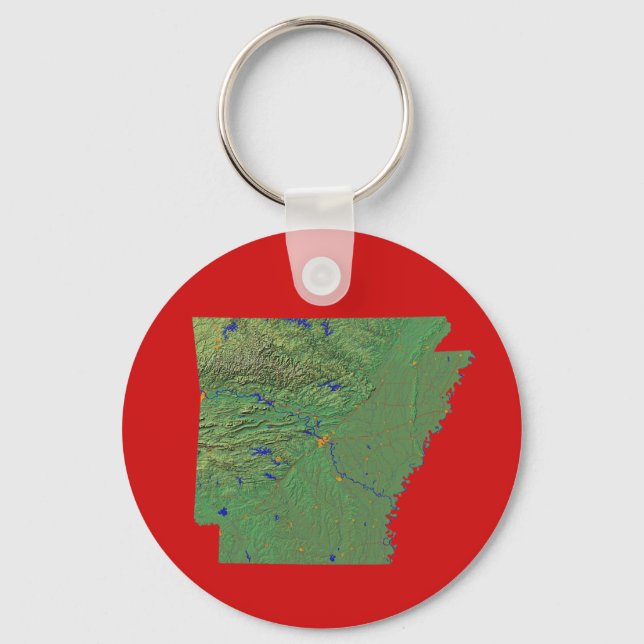 Chaveiro de Mapa do Arkansas (Frente)