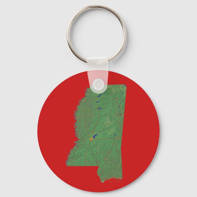 Chaveiro de Mapa do Mississippi (Frente)