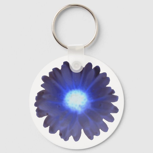 Chaveiro de Marigold brilhante azul (Frente)