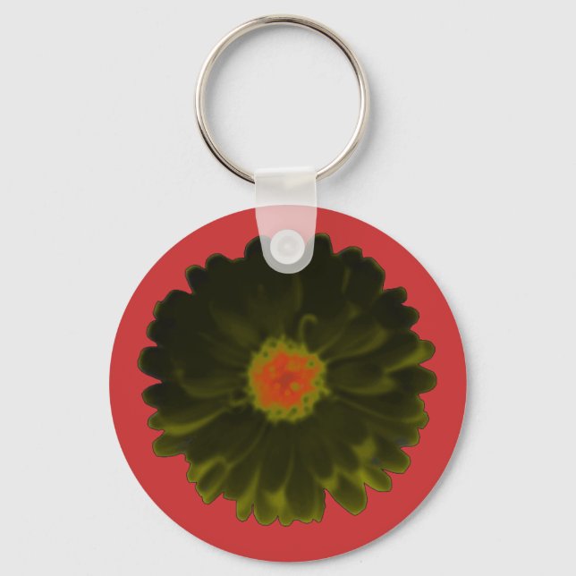 Chaveiro de Marigold Negro e Vermelho (Frente)