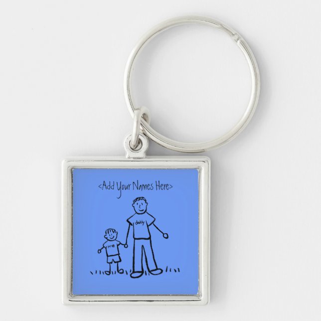Chaveiro de Menino pai (Nomes Personalizados) Do  (Frente)
