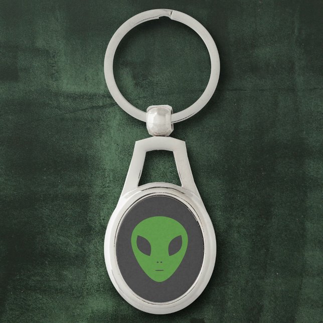 Chaveiro de metal Alienígena verde (Green Alien Keychain)