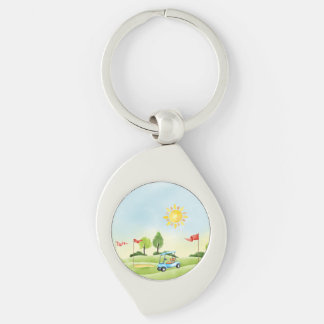 Chaveiro de metal do Golfer