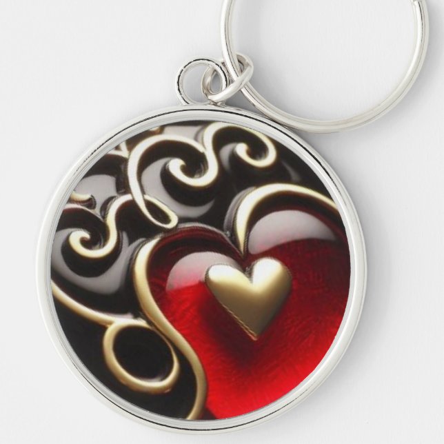 Chaveiro de metal Dourado Rosa (Frente)