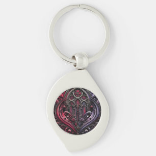 Chaveiro de metal gótico com Design de Rosa de Cri