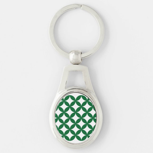 Chaveiro de Metal Oval Green Shippo (Frente)