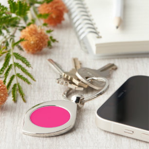 Chaveiro de Metal Personalizado Neon-Pink - Grande