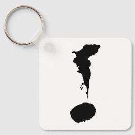 Chaveiro de metal quadrado, 2,25" x 2,25"