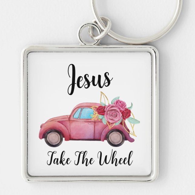 Chaveiro de Metal Quadrado Premium, Pequeno (1,38" (Frente)