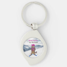 Chaveiro de metal, raspou o gato de esqui de vaca