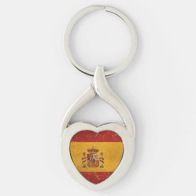 Chaveiro de Metal Vintage - Bandeira espanhola (Frente)