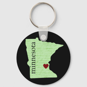 Chaveiro de Minnesota com coração