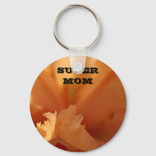 CHAVEIRO de MOM SUPER Mães Flores Laranja Íris