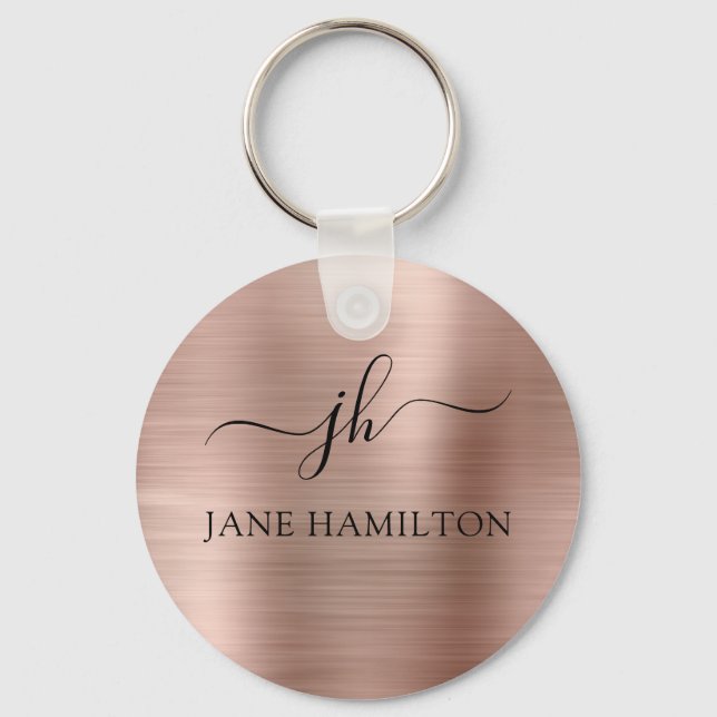 Chaveiro de Monograma Cor-de-Rosa (Frente)