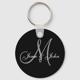 Chaveiro de Monograma de Casamento Personalizado