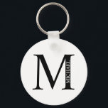 Chaveiro de Monograma e Nome Personalizado<br><div class="desc">Monograma Personalizado e Dif de Nome apresentam monograma personalizado e nome no estilo de fonte de serif clássico. Perfeito como presentes de dia de os pais para pais, presentes para padrinhos de casamento e para quaisquer ocasiões especiais.</div>