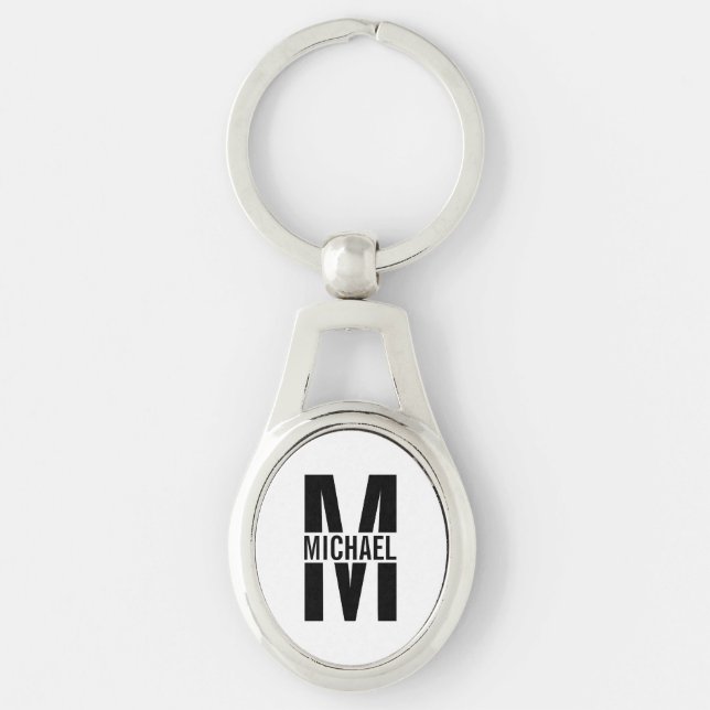 Chaveiro de Monograma e Nome Personalizado (Frente)