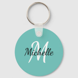Chaveiro de Monograma Personalizado Azul e Branco
