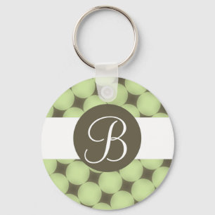 Chaveiro de monograma personalizado de pontos verd