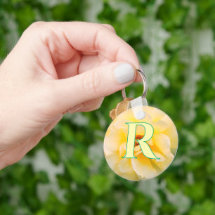 Chaveiro de monograma personalizado de Rosa Amarel