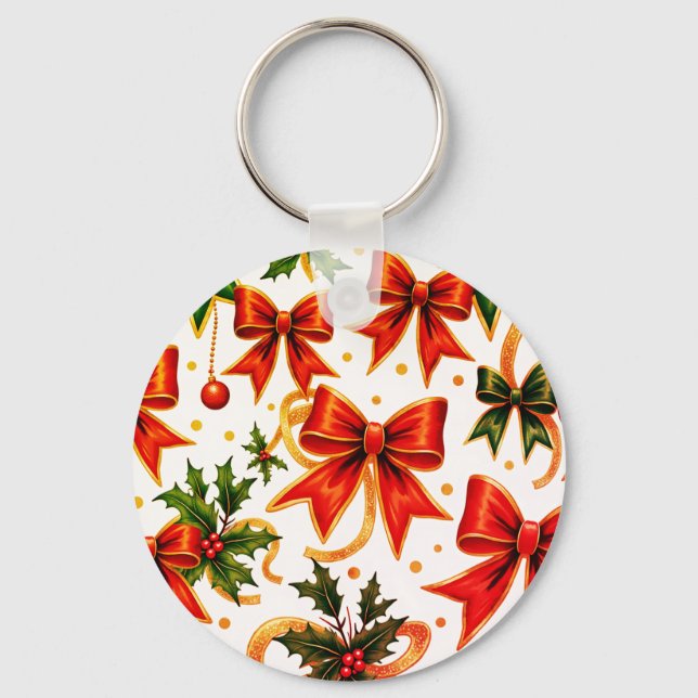 Chaveiro de Natal do Círculo Metálico Personalizáv (Frente)