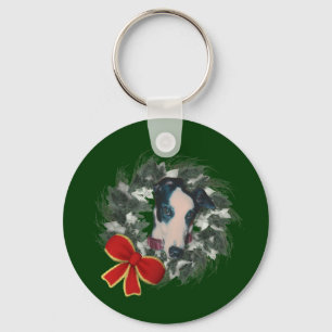Chaveiro de Natal Greyhound Wreath Holiday