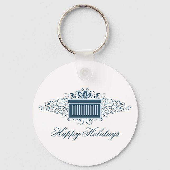Chaveiro de natal presente, azul (Frente)
