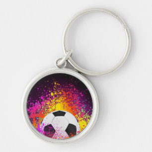 Chaveiro de néon da bola de futebol
